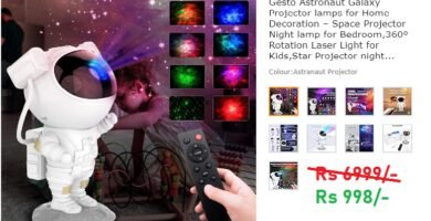 Gesto Astronaut Galaxy Projector lamps for Home Decoration (86% Discount) worth Rs 6999 At Rs 998