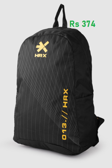 Flat 75% OFF on Hrx By Hrithik Roshan Backpacks @ Rs.374