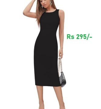 KERI PERRY Women's Gorgeous Black Western Dress for Rs 295 (80% Discount)