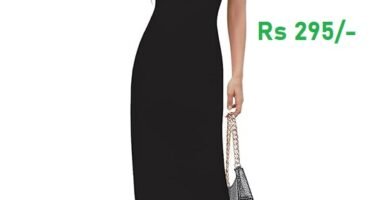 KERI PERRY Women's Gorgeous Black Western Dress for Rs 295 (80% Discount)