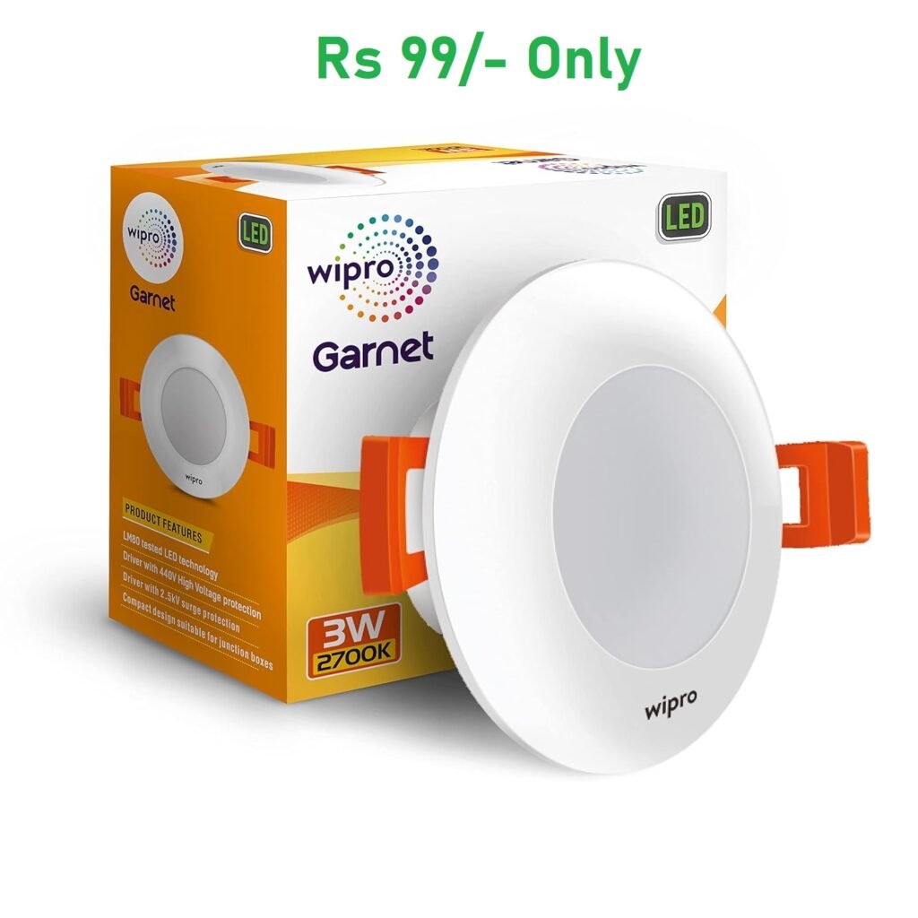 Wipro LED Downlight Rs 99 ONLY (Worth Rs270, 63% Discount)