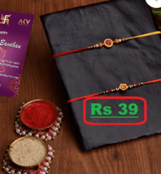 Designer Rakhi Set, Greeting Card Gift for Brother, Roli & Chawal at Just Rs 39 @Flipkart