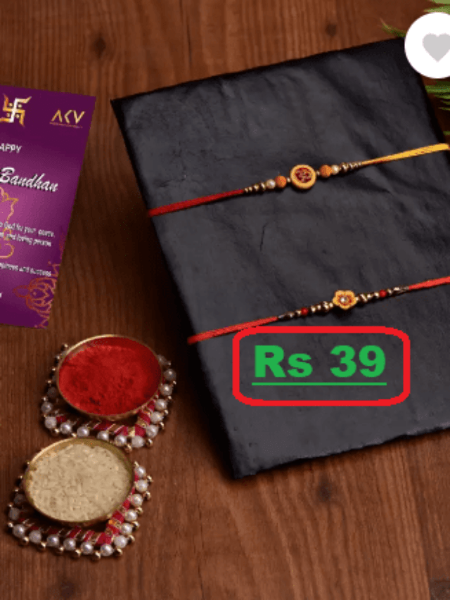 Designer Rakhi Set, Greeting Card Gift for Brother, Roli & Chawal at Just Rs 39 @Flipkart