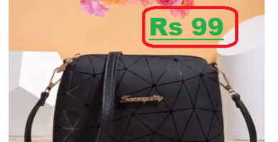 Women Sling Bag (Black) at just Rs 99 (87% Discount) @Flipkart