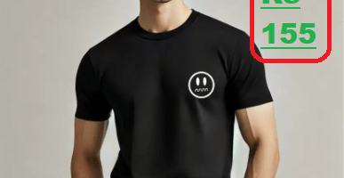 Black Cotton T-Shirt at just Rs 155 (84% Discount) @Flipkart