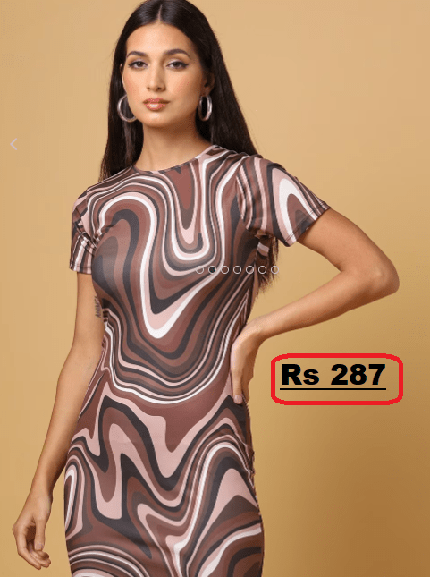 Floral Print Bodycon Dress at just Rs 287 (75% Discount) @Ajio