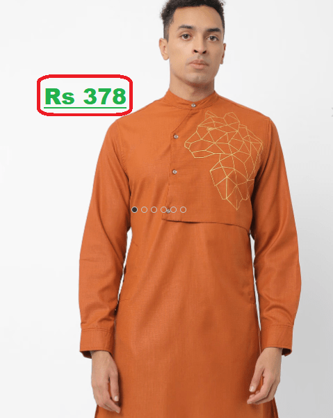 THE INDIAN GARAGE CO Slim Kurta at just Rs 378 (82% Discount) @Ajio