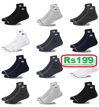 12 Pairs of Sports Ankle Cotton Socks at just Rs 199 (80% Discount) @Amazon