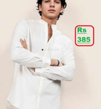 White Cotton Shirt at just Rs 385 (78% Discount) @Ajio