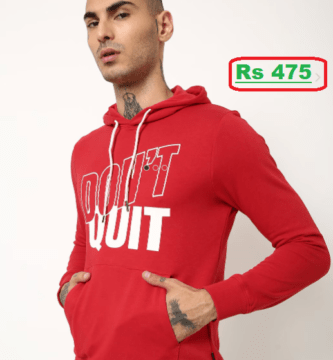 JACK & JONES Hoodie at just Rs 475 (75% Discount) @Ajio