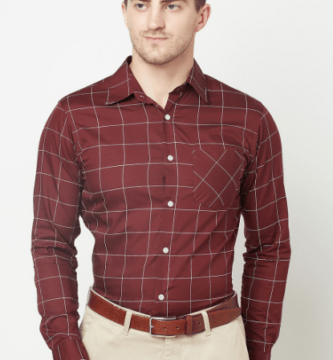 Purple State Men Checked Cotton Semiformal Shirt at just Rs 669 (67% Discount)