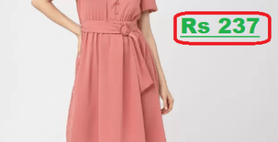 Tokyo Talkies Women Skater Pink Dress at just Rs 237 (81% Discount) @Flipkart