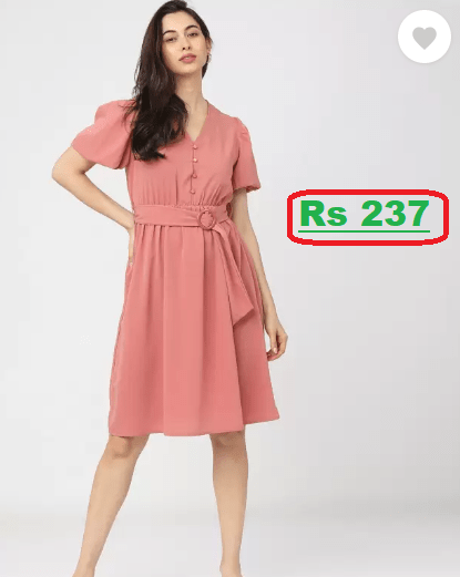 Tokyo Talkies Women Skater Pink Dress at just Rs 237 (81% Discount) @Flipkart