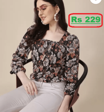 Casual Women Black Top at just Rs 229 (88% Discount) @Flipkart