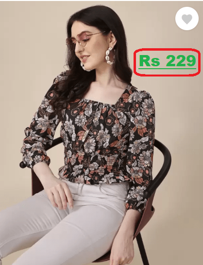 Casual Women Black Top at just Rs 229 (88% Discount) @Flipkart